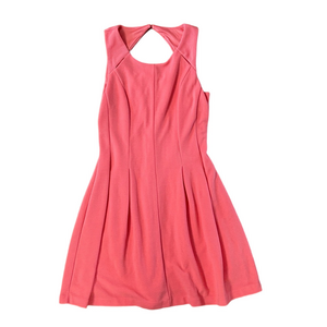 Elle Vibrant Coral Pink Lined Dress Size 6